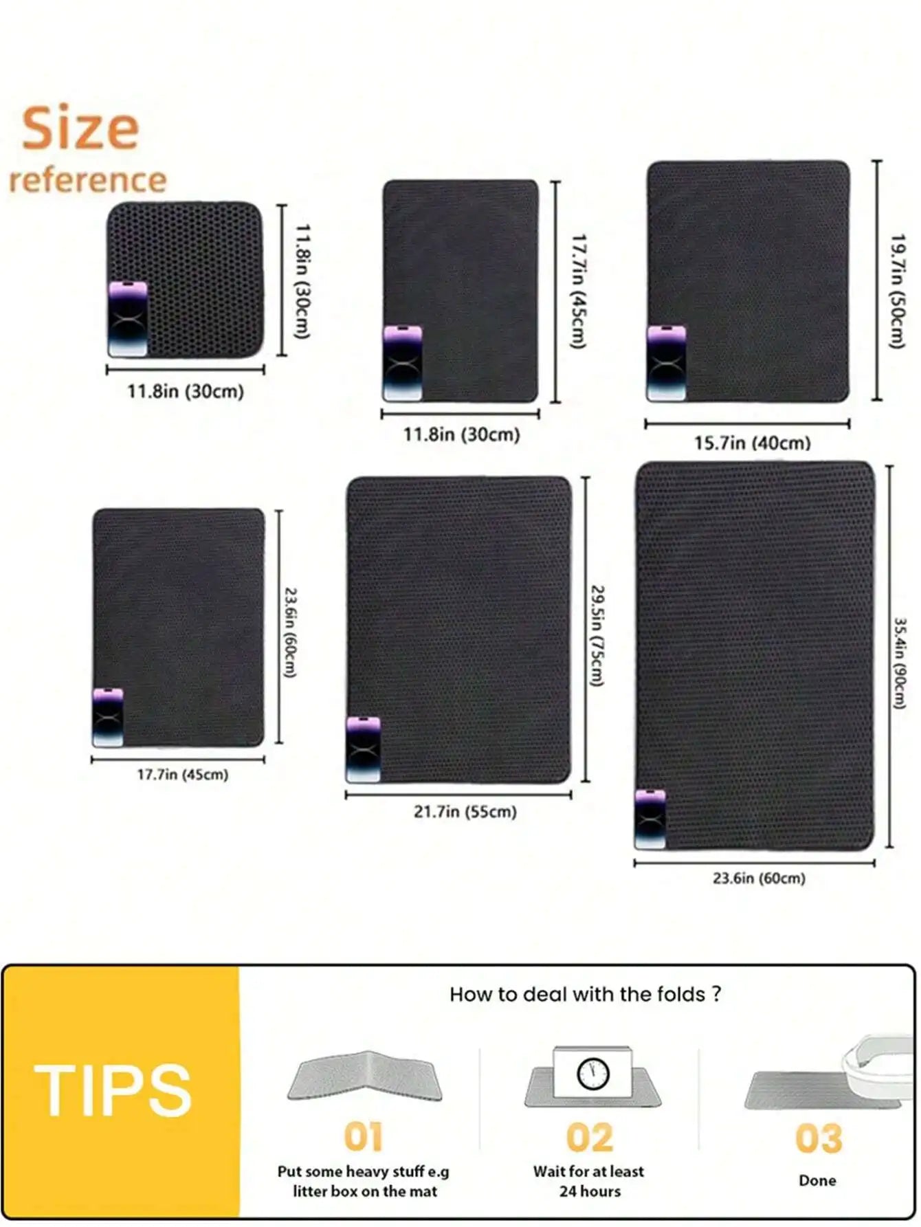 1pc Double-Layer Anti-Slip Waterproof Cat Litter Pad Pet Cleaning Mat